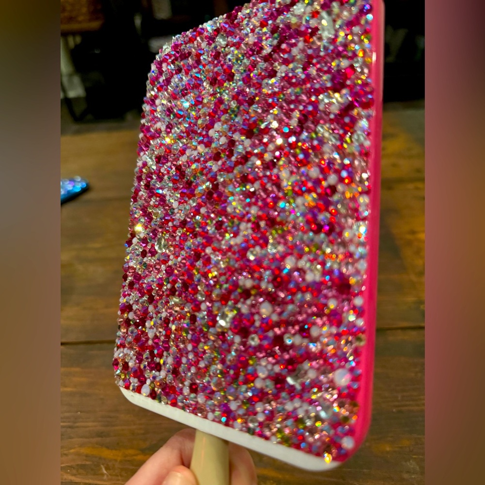 Swarovski Encrusted Jeffree Star Pink Bomb Pop Hand Mirror